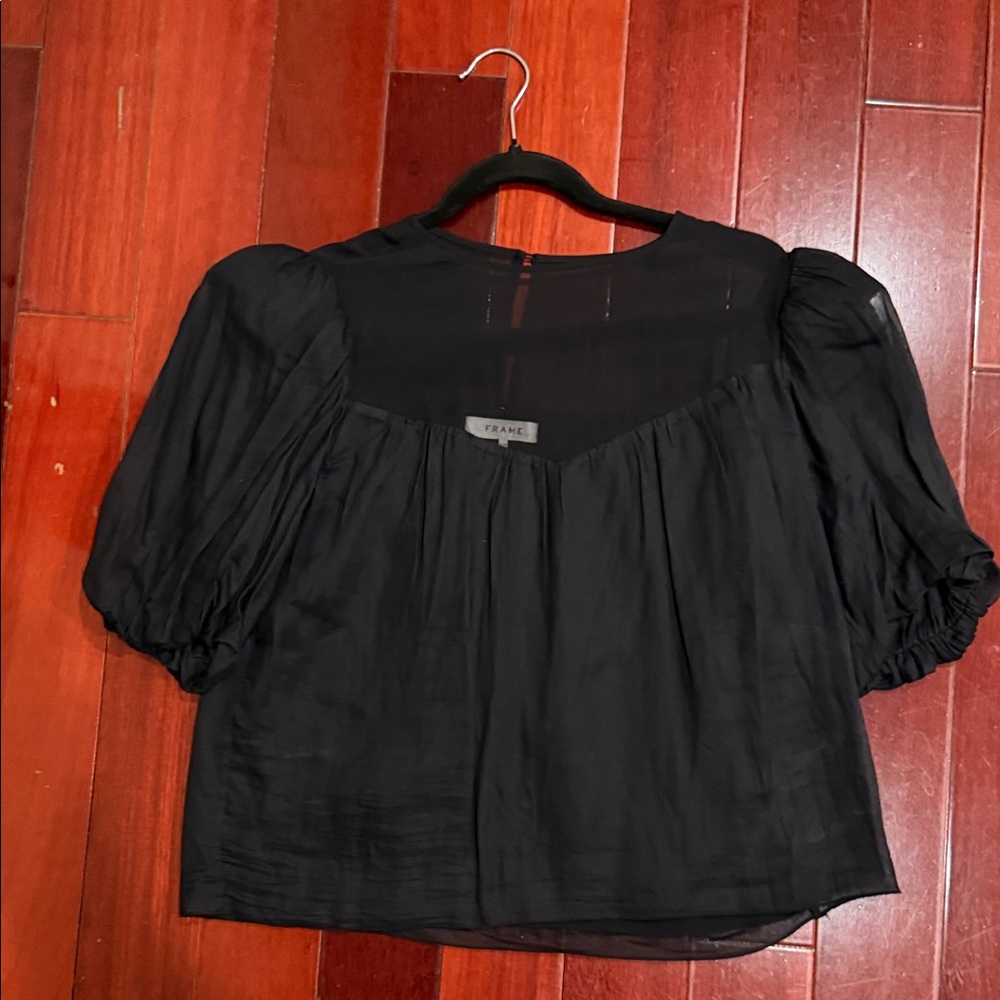 Frame Denim Women's Elegant Black Blouse